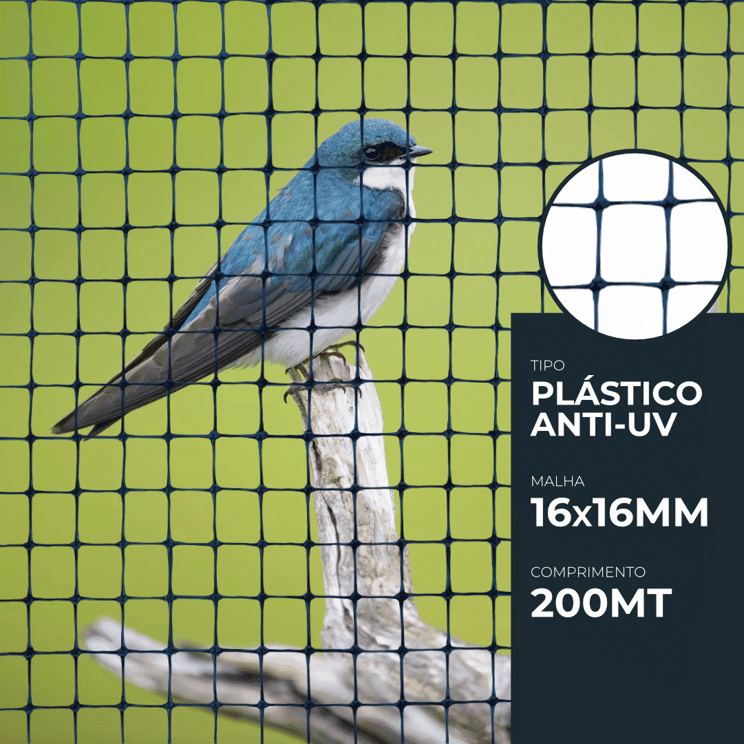 Rede em Plástico Preto c/ Tratamento Anti UV