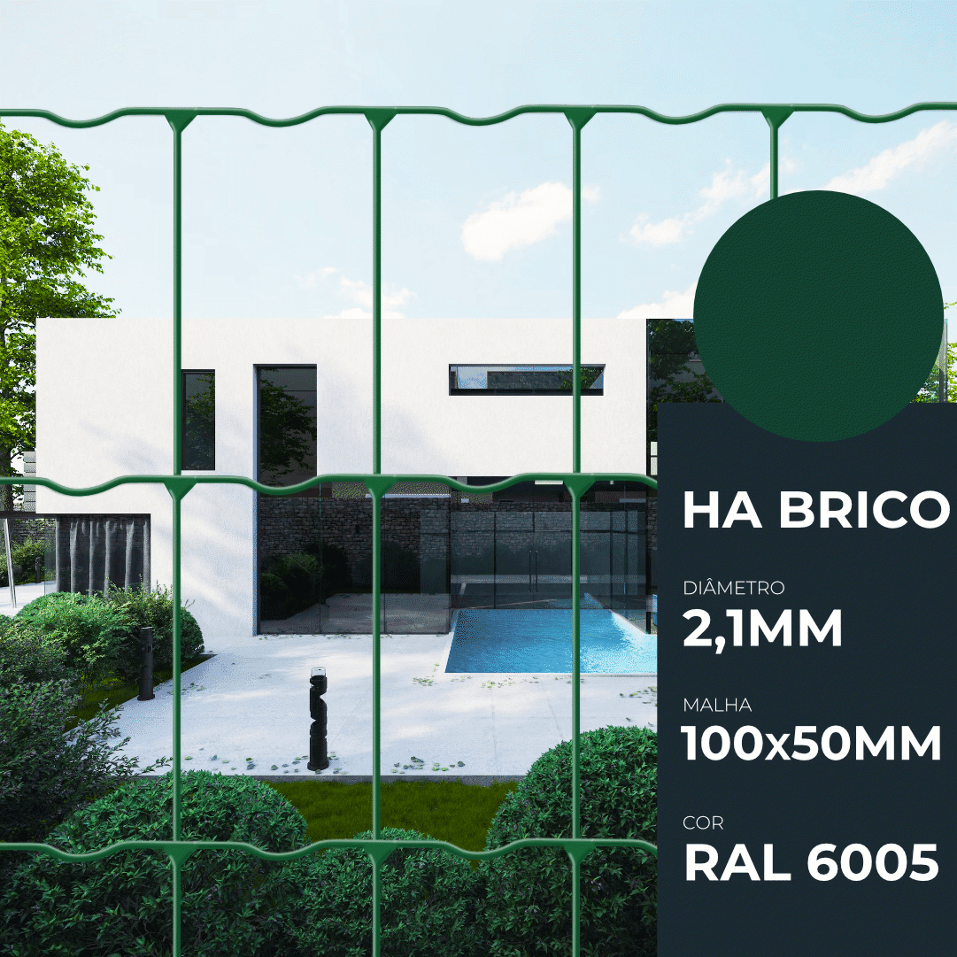 Rede Hagro Brico Malha 100x50x2,1MM Verde RAL6005