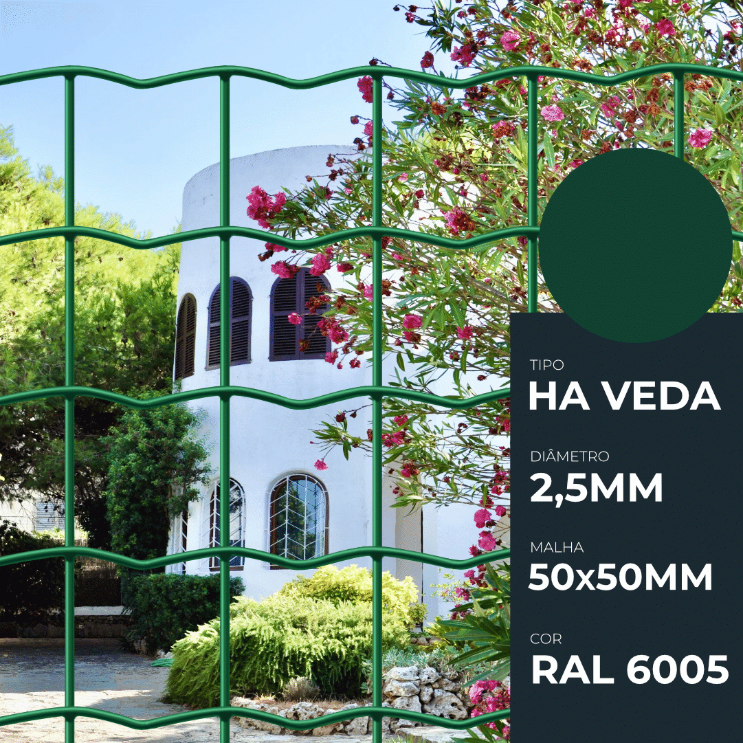 Rede Hagro Veda Malha 50x50x2,5MM Verde RAL6005