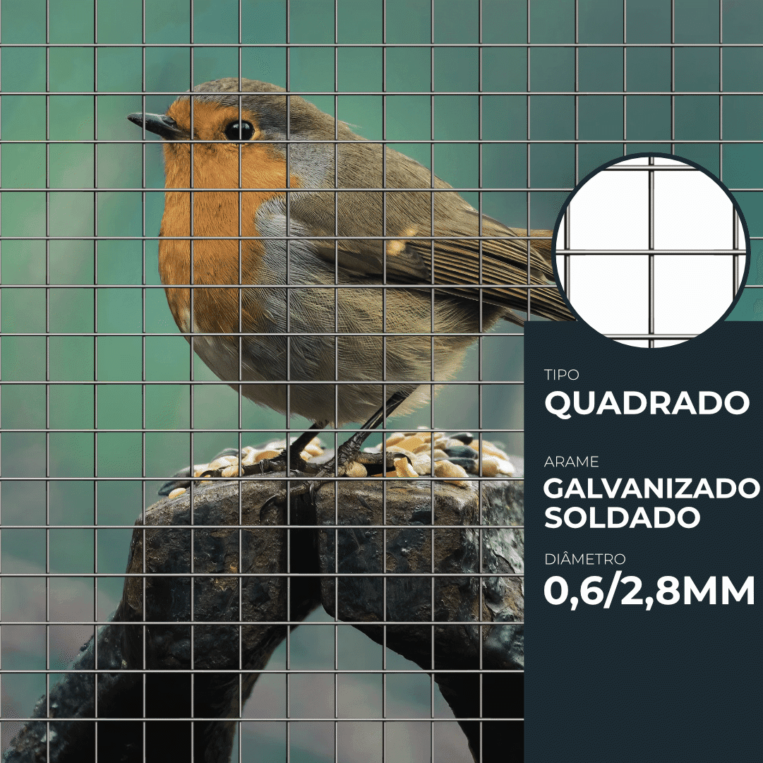 Rede Eletrosoldada Galvanizada Quadriculada