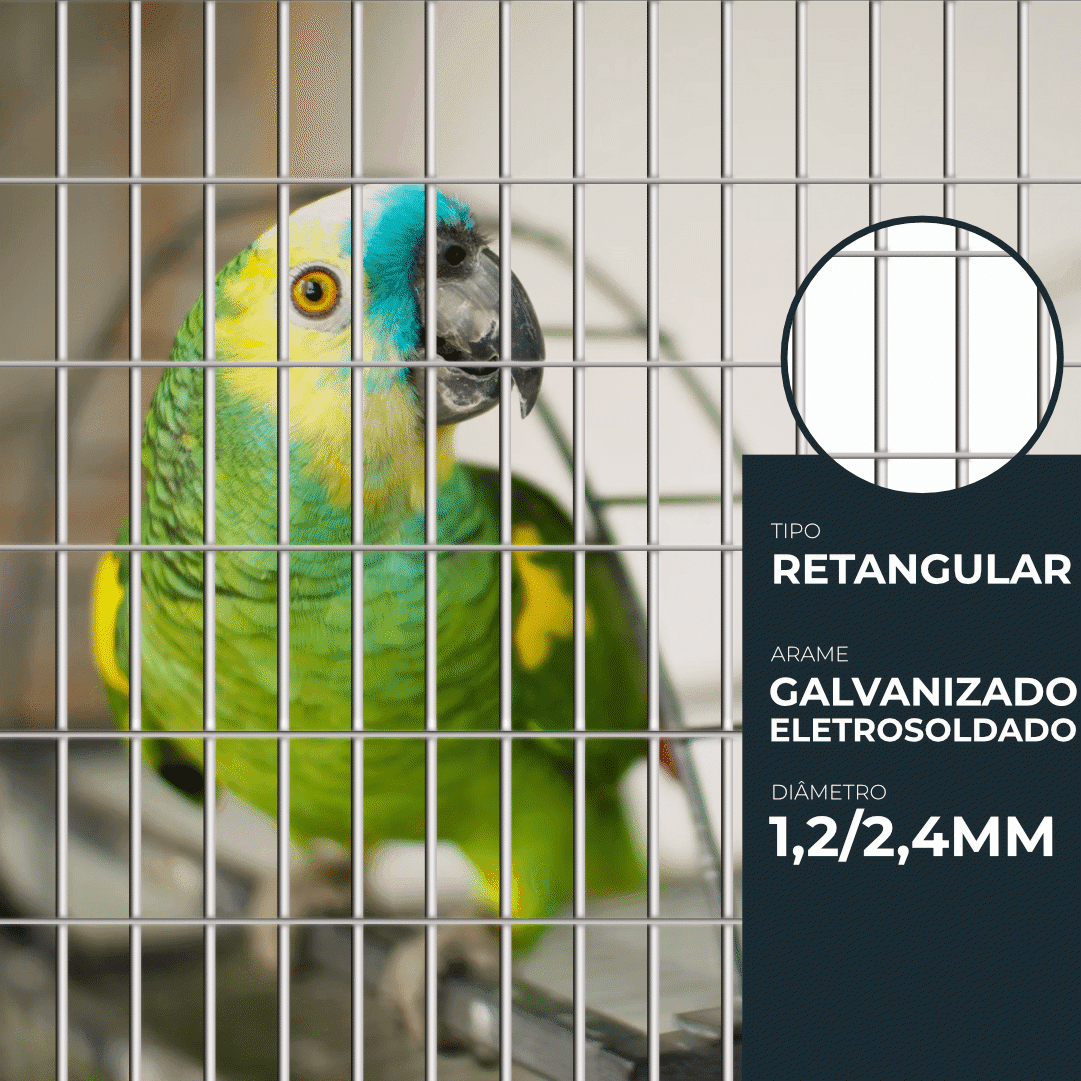 Rede Eletrosoldada Galvanizada Retangular