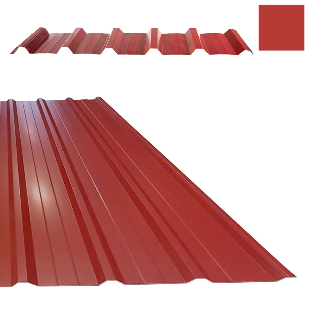 Chapa Lacada p/ Cobertura Vermelho/Primário 6 Ondas