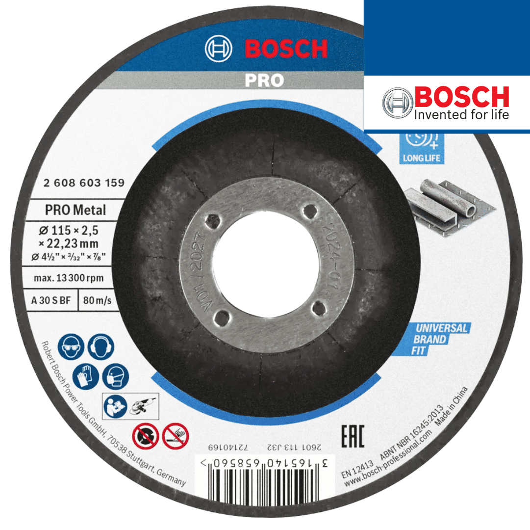 Disco Côncavo Corte Bosch Standard p/ Metal 115MMx2.5MM (2608603159)