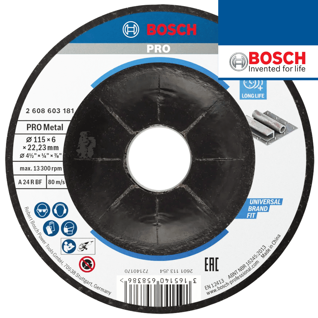 Disco Bosch Rebarbar Standard p/ Metal 115MMx6MM (2608603181)