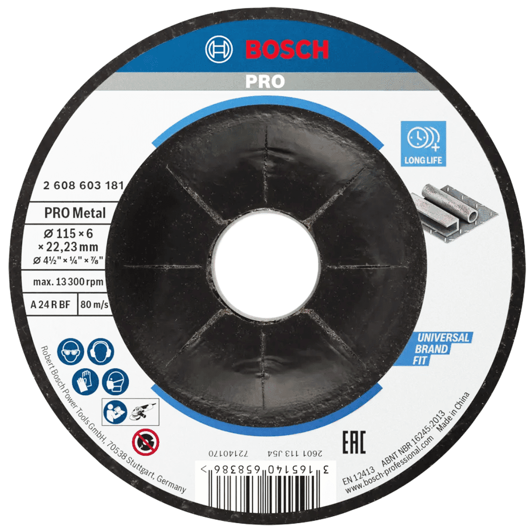 Disco Bosch Rebarbar Standard p/ Metal 115MMx6MM (2608603181)