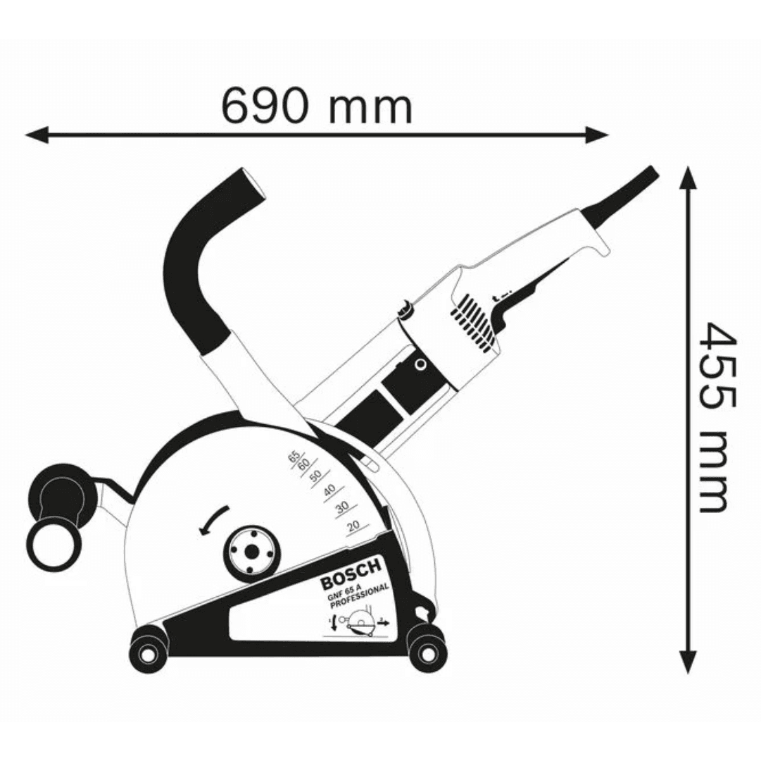 Fresadora de Abrir Roços Elétrica Bosch Profissional GNF 65 A (0601368703)