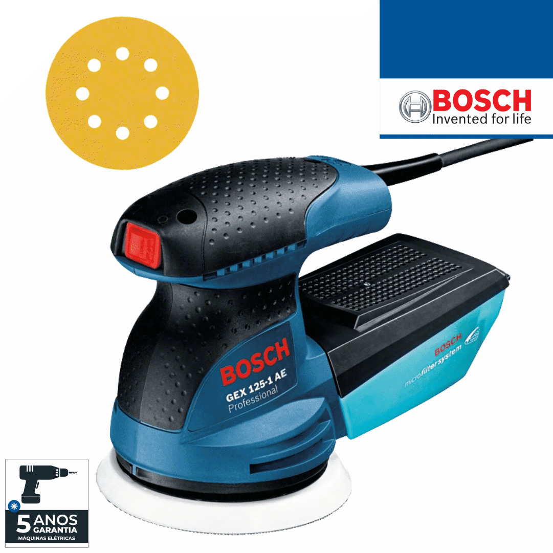 Lixadeira Elétrica Bosch Profissional GEX 125-1 AE (0601387500)