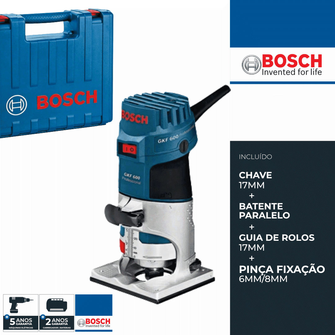 Tupia Bosch Profissional GKF 600 + Mala (060160A100)