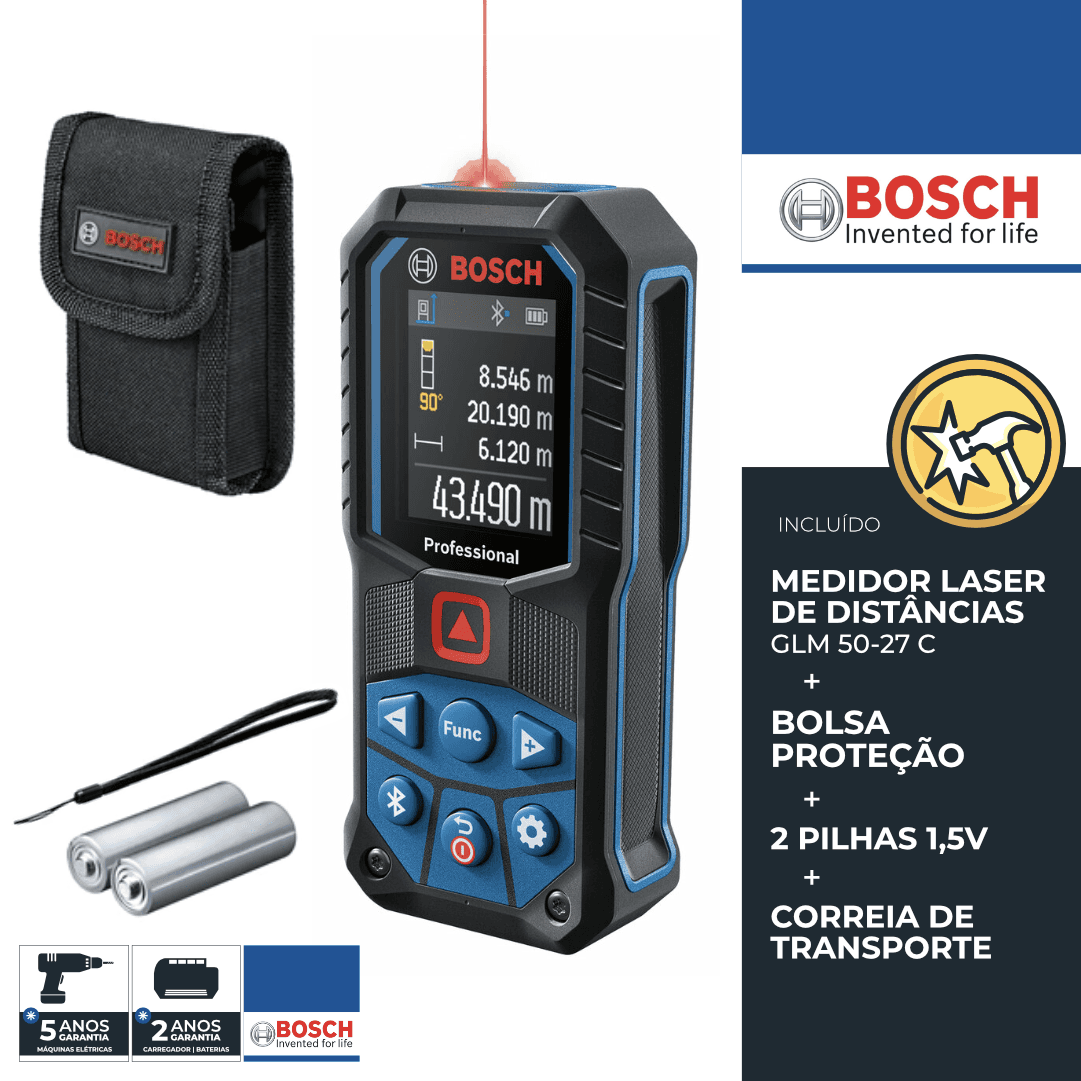 Medidor de Distâncias Laser Bosch GLM 50-27 C (0601072T00)