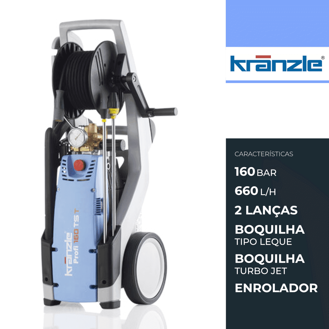 Máquina de Lavar a Pressão Kranzle Profi 160 TST c/ Enrolador