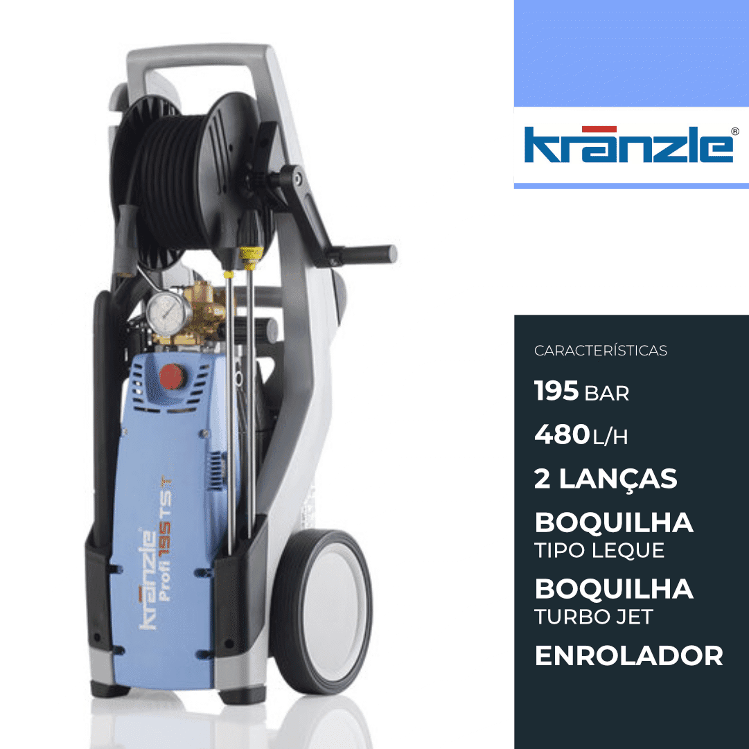 Máquina de Lavar a Pressão Kranzle Profi 195 TST c/ Enrolador