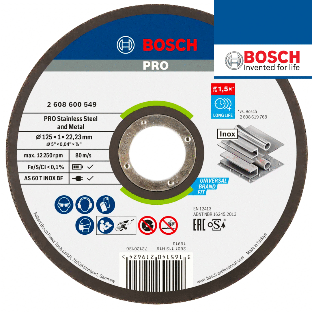 Disco Bosch Corte Rápido p/ Inox 125MMx1MM (2608600549)