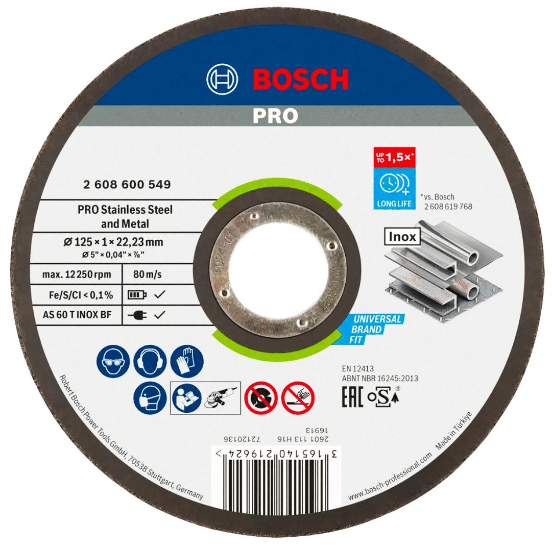 Disco Bosch Corte Rápido p/ Inox 125MMx1MM (2608600549)