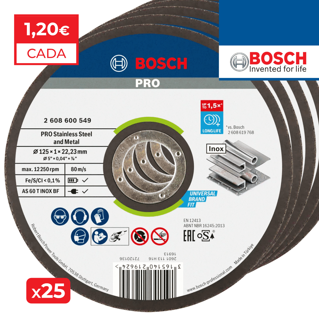 Disco Bosch Corte Rápido p/ Inox 125MMx1MM - 25UNI (2608600549)