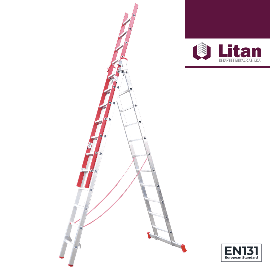 Escada Aluminio Fibra Eletricista Tripla F66 Litan