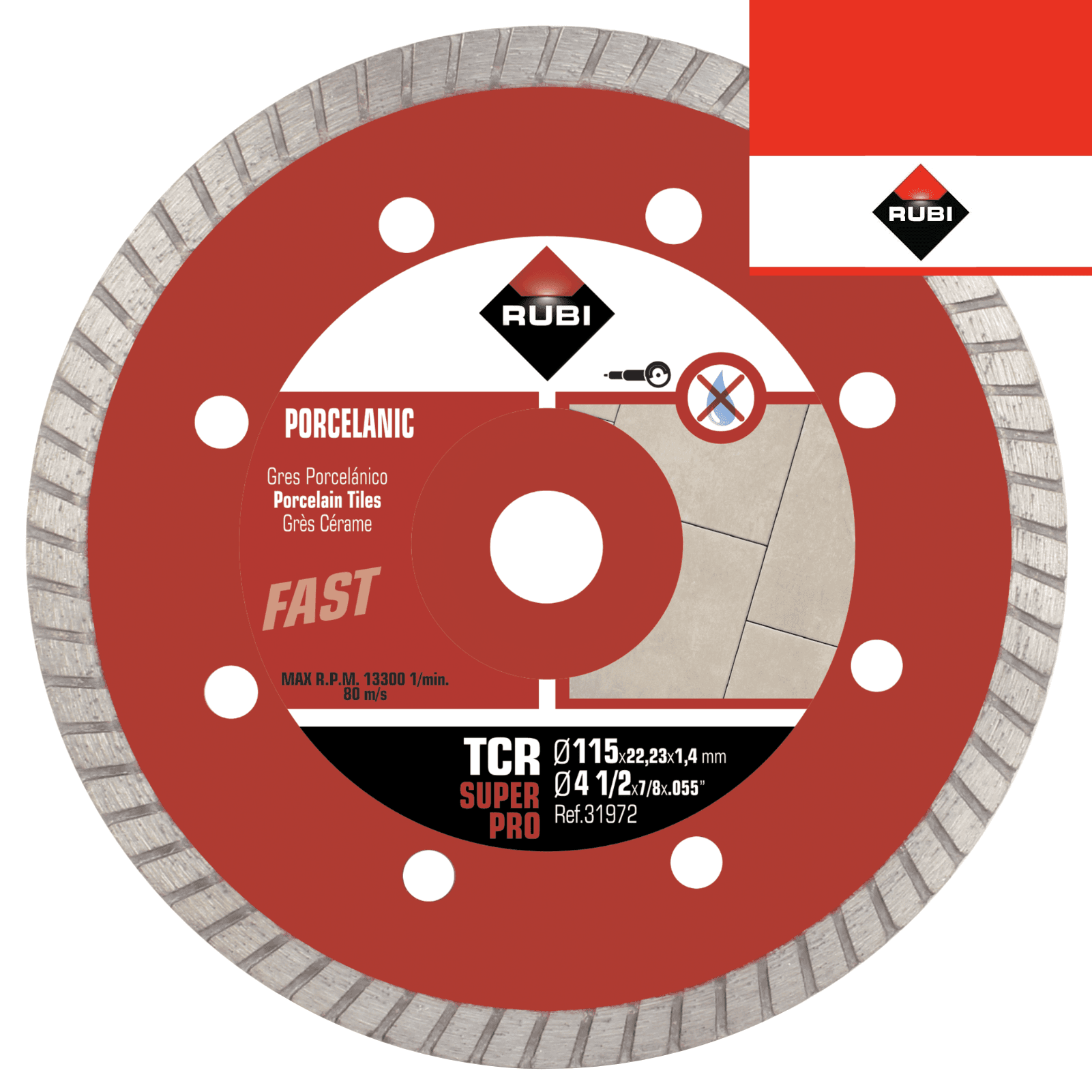 Disco Diamante Rubi Grés Porcelânico Turbo TCR 115 PRO (31972)