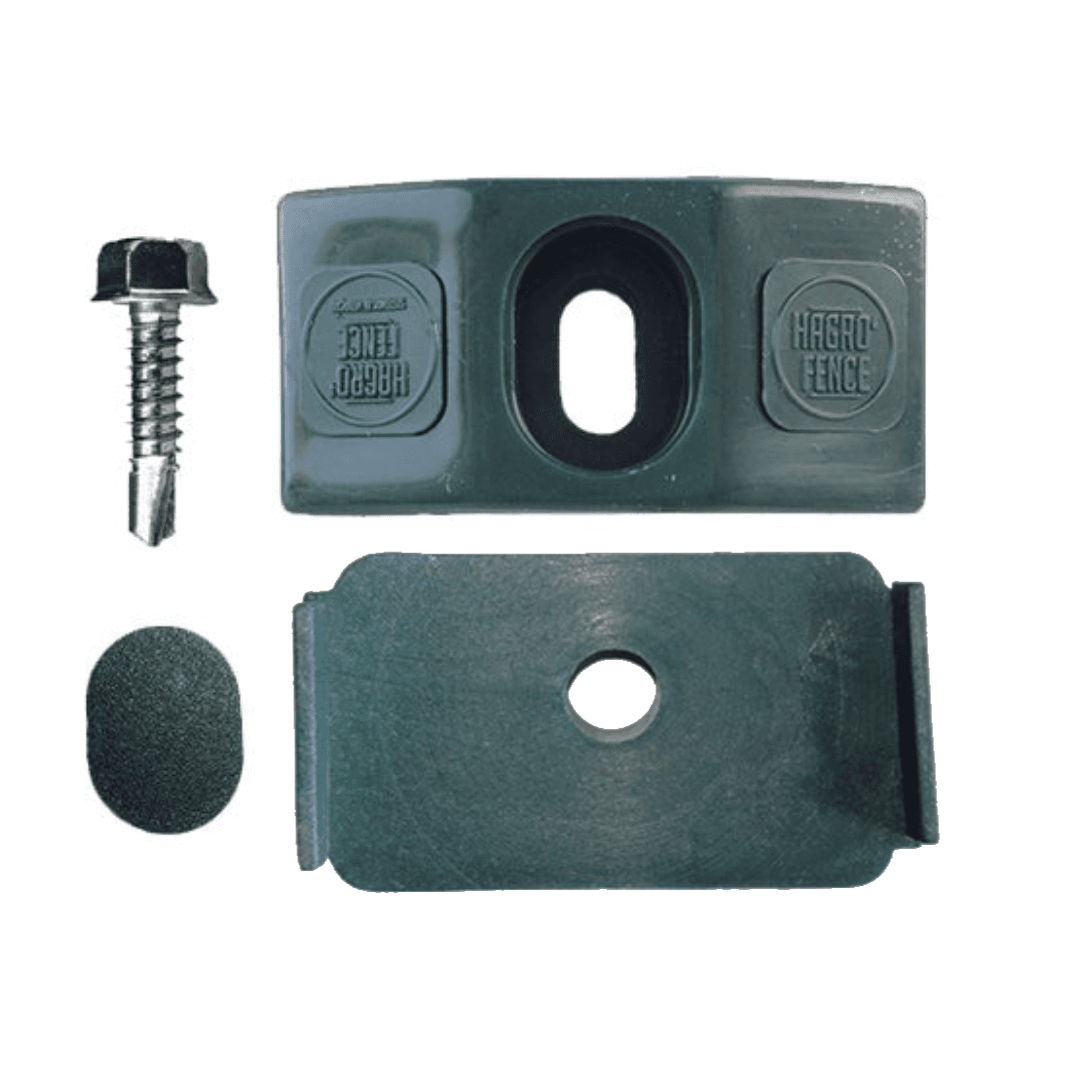Abraçadeira Plástico de Topo p/ Poste c/ Calço - Verde RAL6005