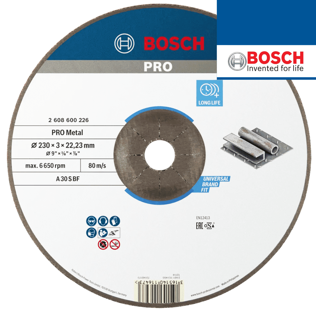 Disco Côncavo Corte Bosch p/ Metal 230MMx3MM (2608600226)