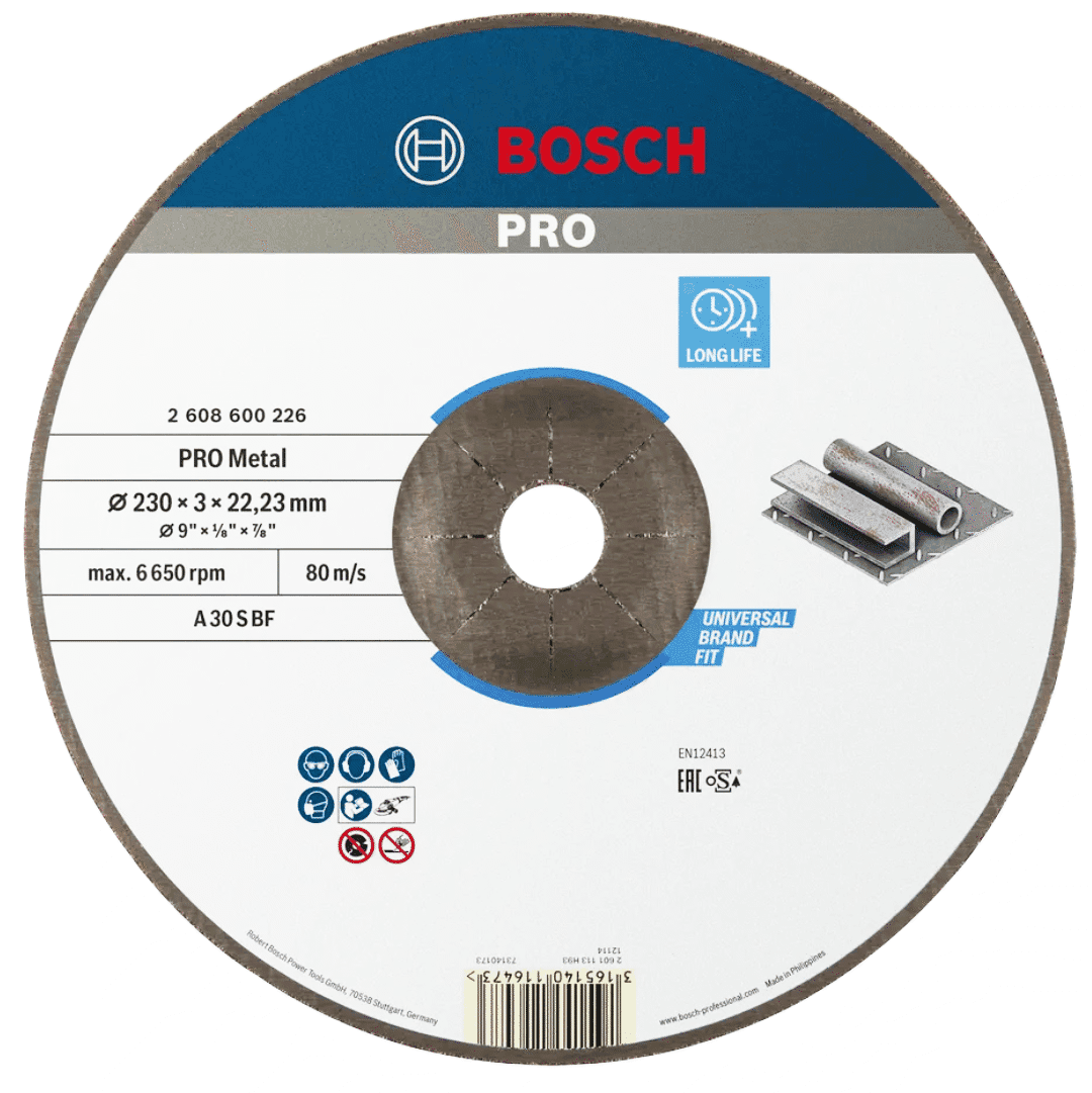 Disco Côncavo Corte Bosch p/ Metal 230MMx3MM (2608600226)
