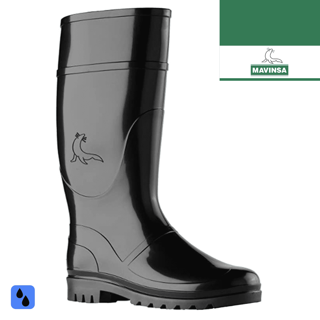 Bota Borracha PVC Cano Alto Preto s/ Proteção