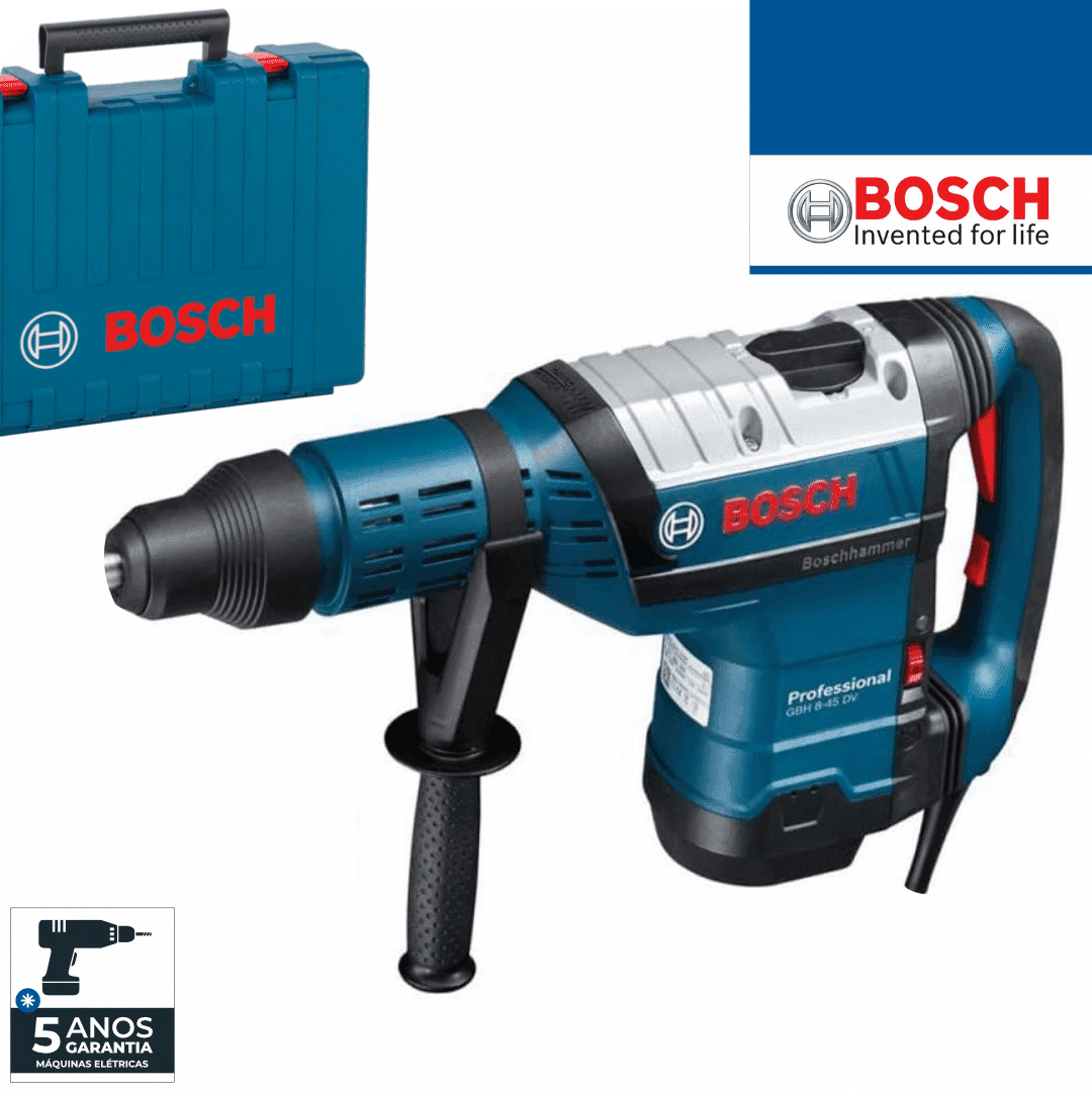 Martelo Perfurador Elétrico Bosch Profissional GBH 8-45 D + Mala (0611265100)