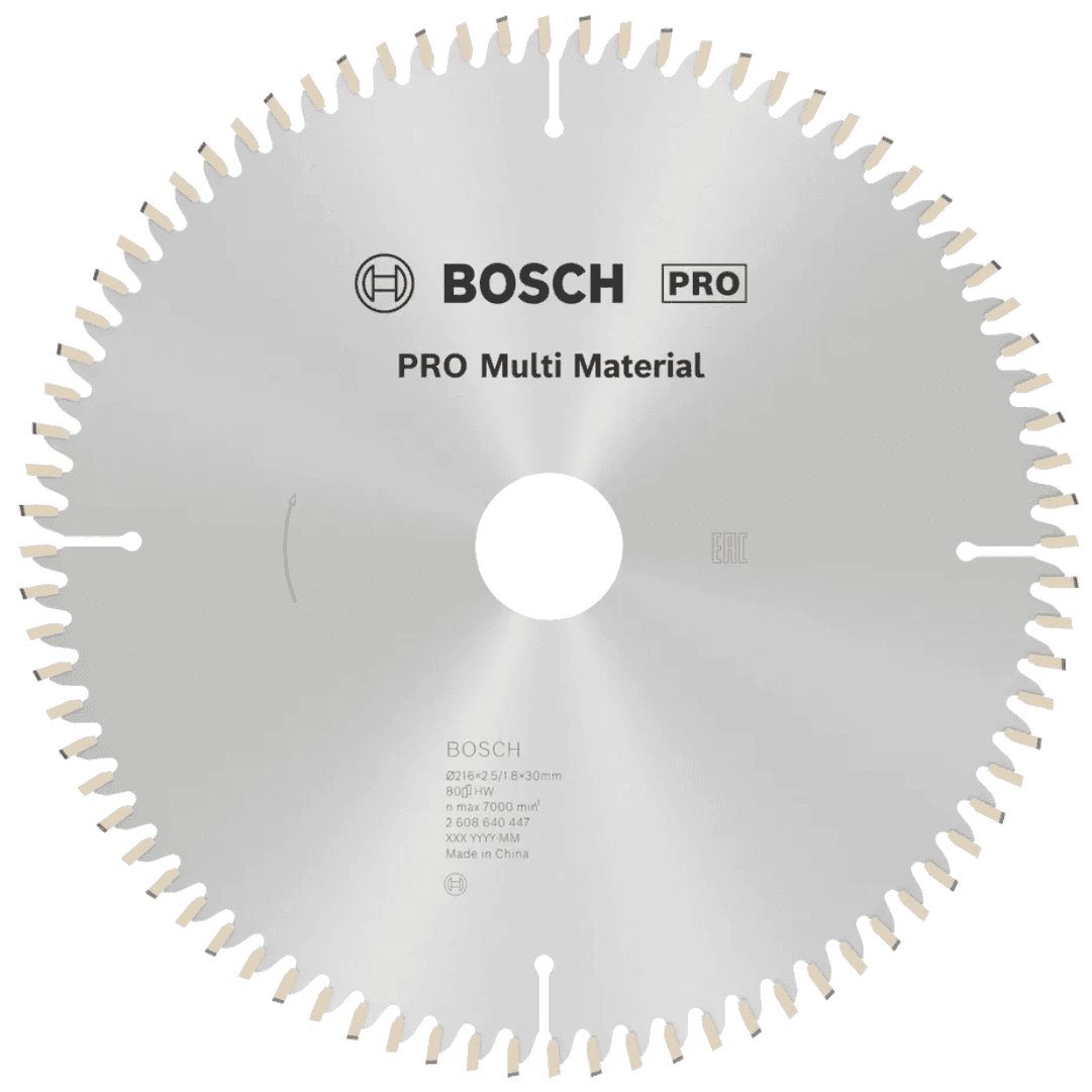 Disco Bosch Multi Material p/ Serra Circular 216MMx2.5MM 80D (2608640447)