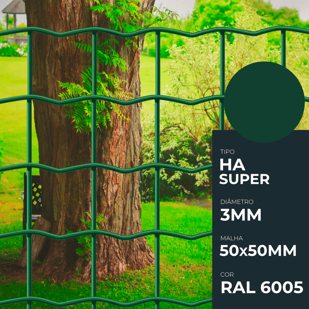 Rede Hagro Super Malha 50x50x3,0MM Verde RAL6005