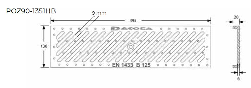 Canal Taurus + Grelha FF B125 - 13x95x1000MM