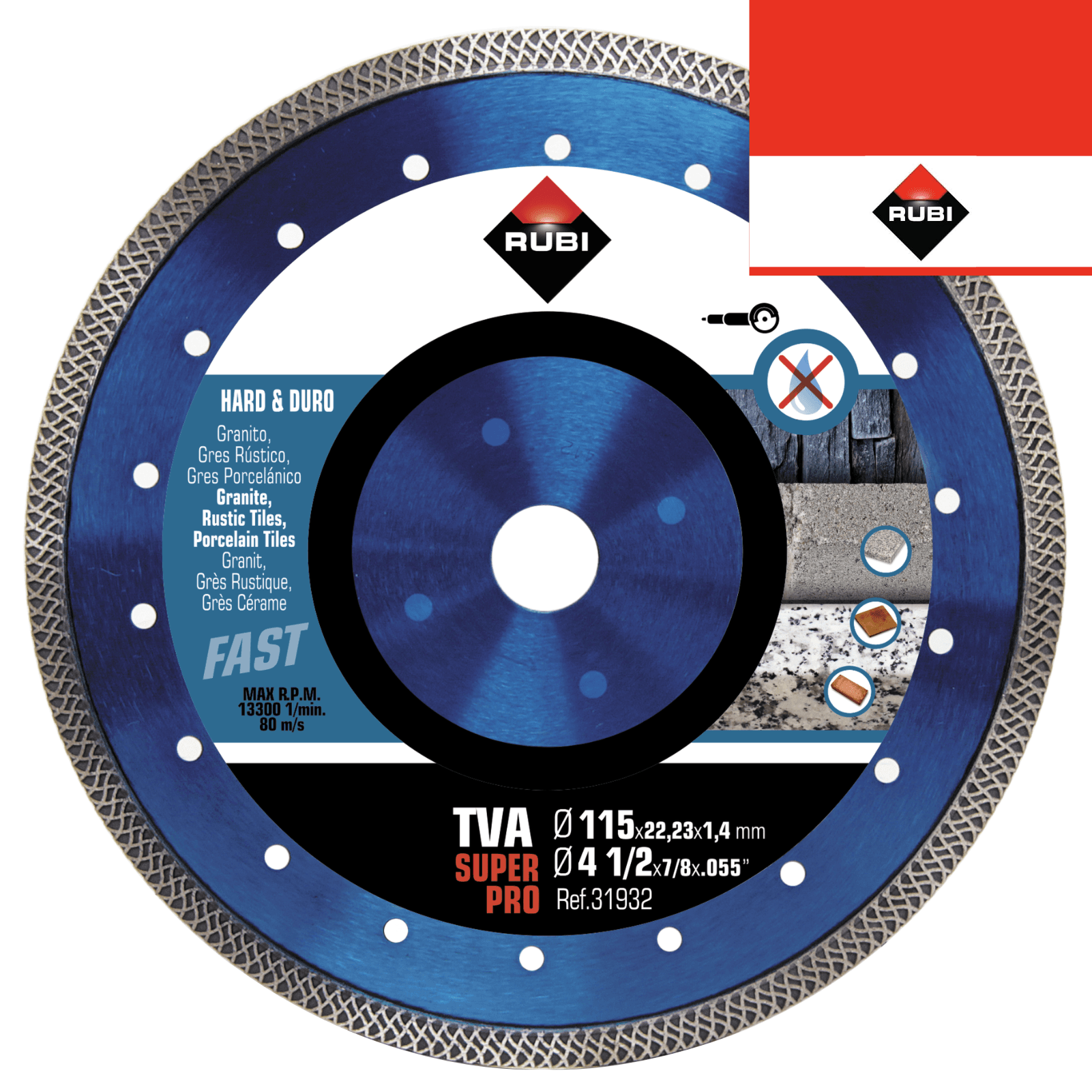 Disco Diamante Rubi Material Duro Turbo Viper TVA Superpro 115MM (31932)