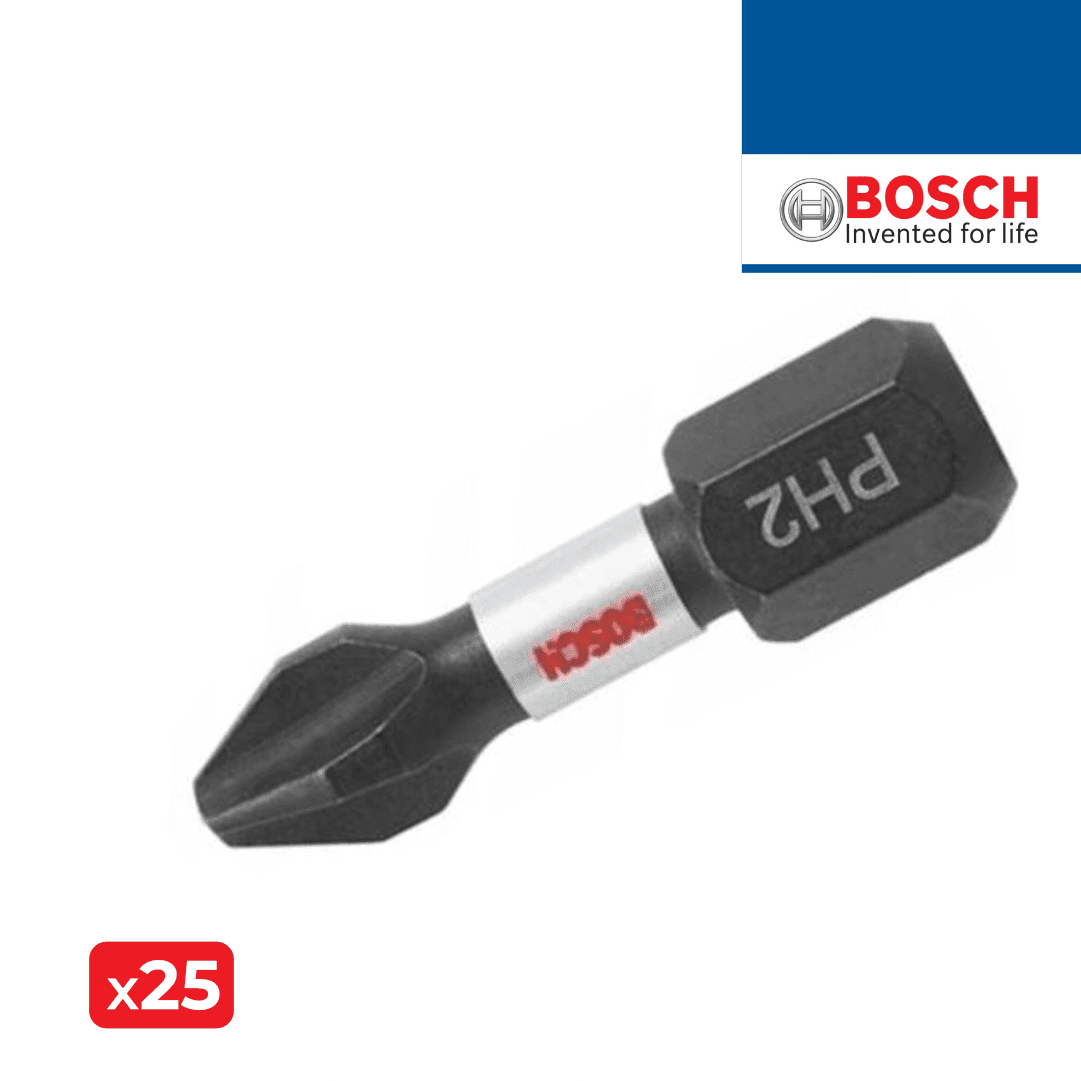 Bit Philips Impacto Bosch p/ Sistema Pick and Click PH2x25MM - 25UNI (2607002803)