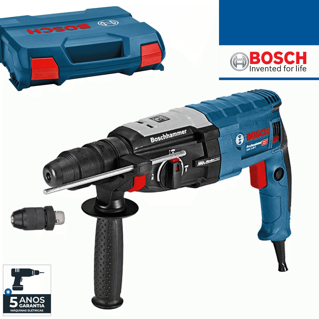 Martelo Perfurador Elétrico Bosch Profissional GBH 2-28 F c/ Bucha + Mala (0611267600)