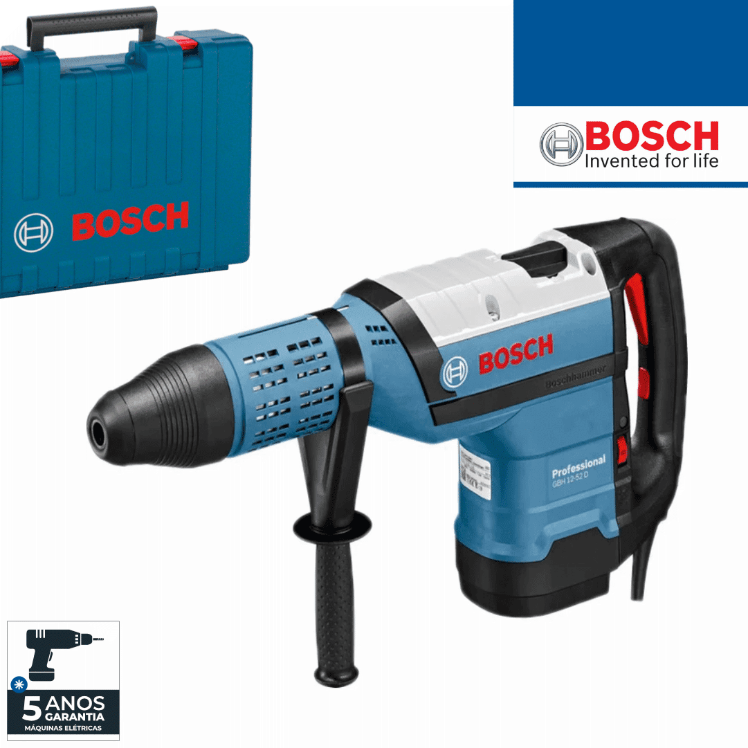 Martelo Perfurador Elétrico Bosch Profissional GBH 12-52 D + Mala (0611266100)