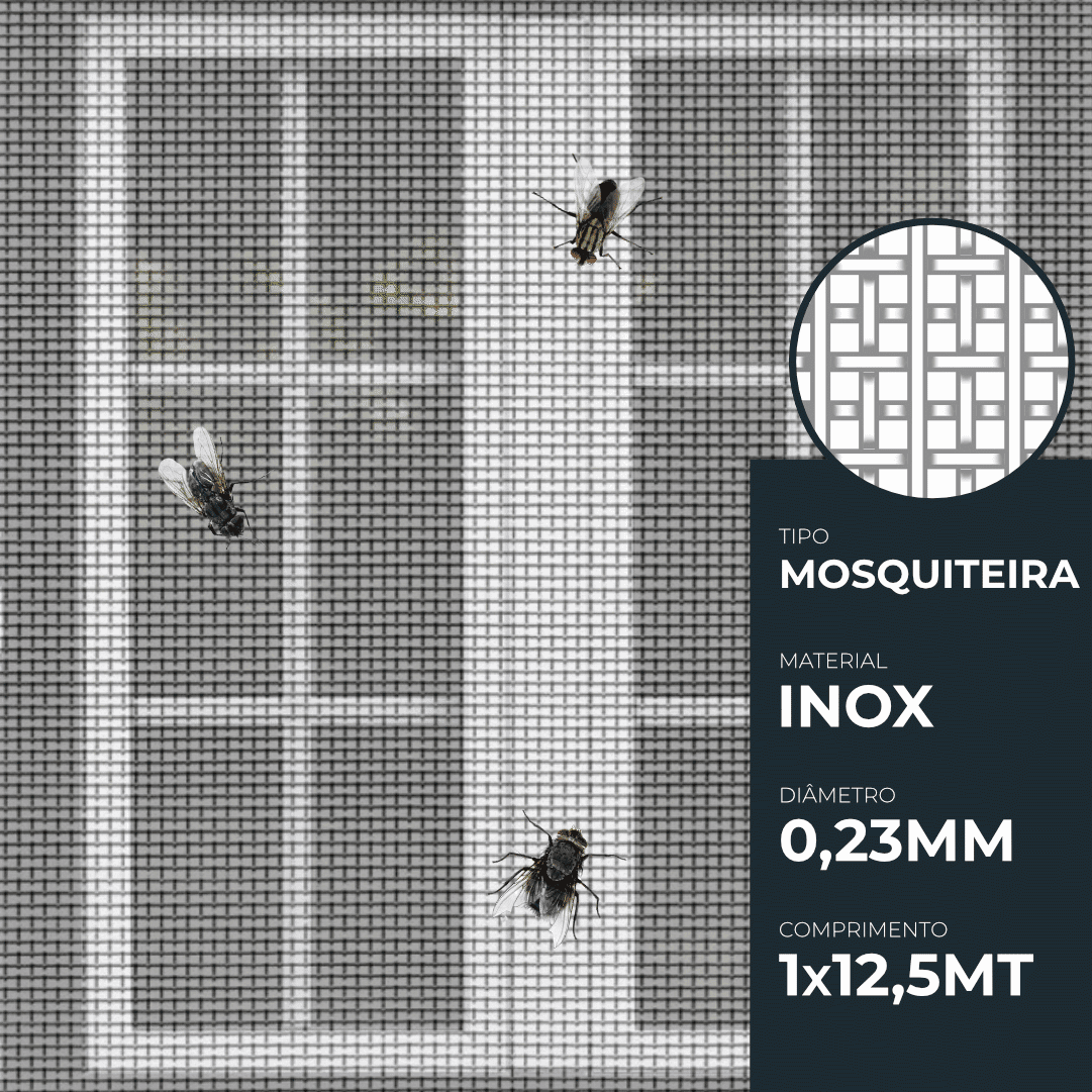 Rede Mosquiteira de Inox - 1MTx12,5MT