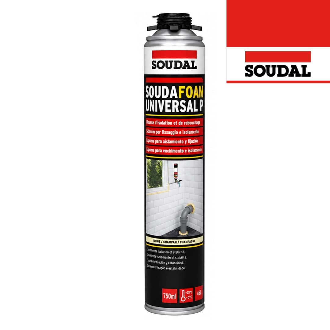Espuma Expansiva Poliuretano Soudafoam Universal P Soudal p/ Pistola - 750ML