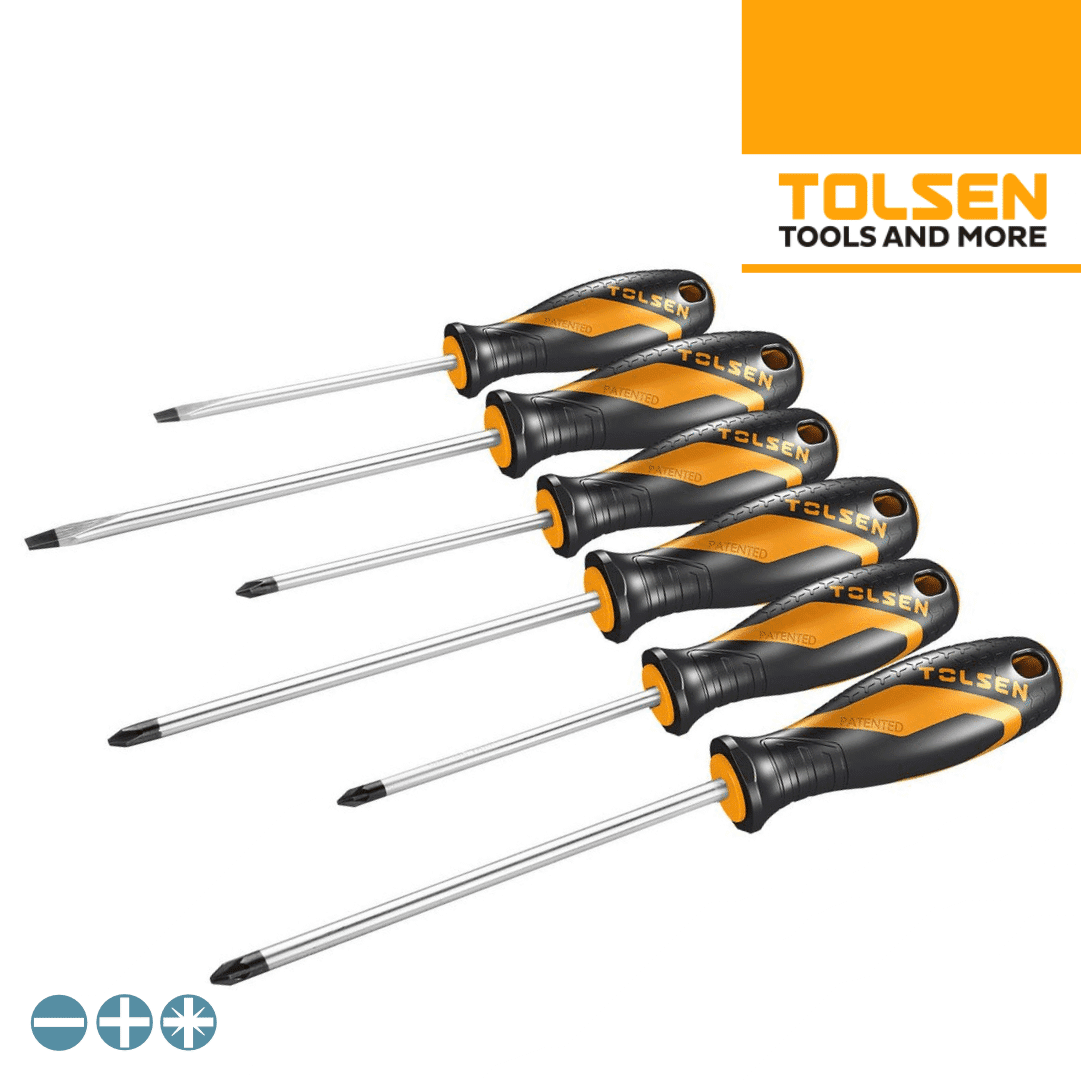 Jogo Chaves Fenda/PH/PZ Tolsen - 6PCS 