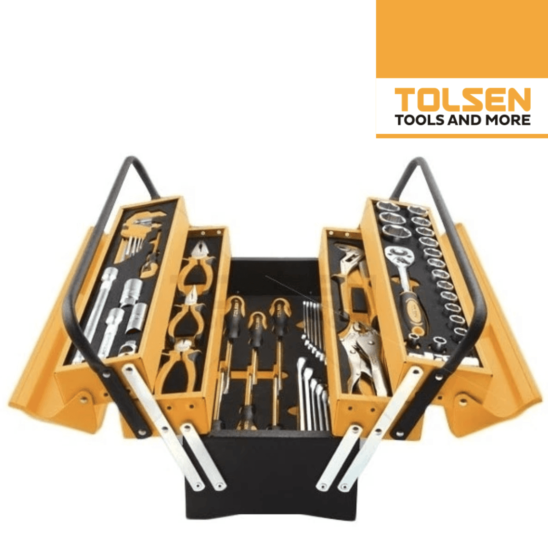 Jogo Ferramentas Tolsen c/ Mala Metálica 5 Divisões - 60PCS 