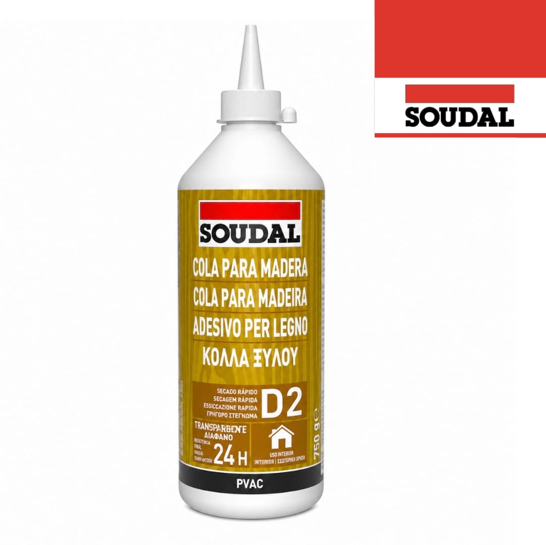 Cola Branca Rápida p/ Madeira D2 Soudal - 125GR 
