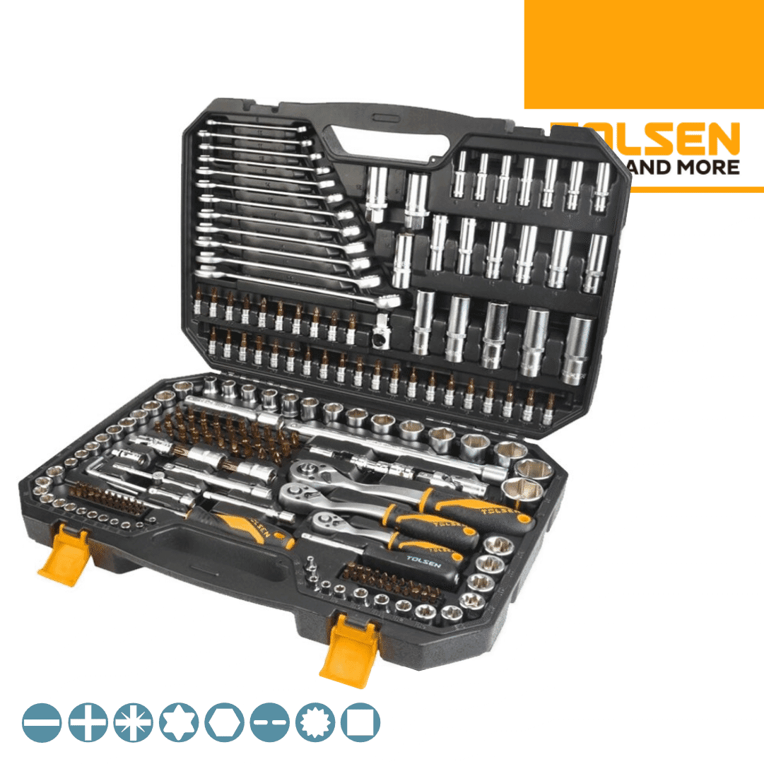 Jogo Ferramentas Chaves Caixa Tolsen - 216PCS