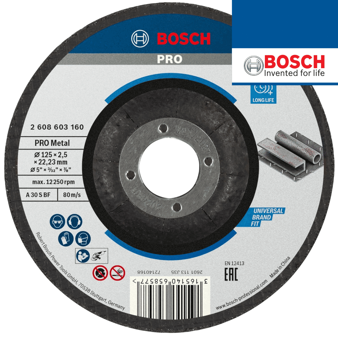 Disco Côncavo Corte Bosch Standard p/ Metal 125MMx2.5MM (2608603160)