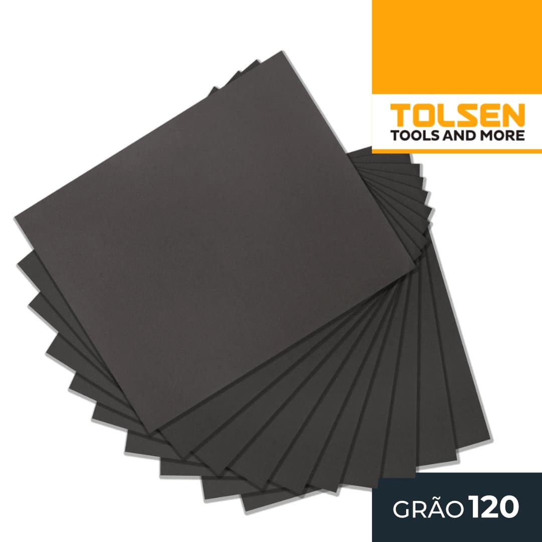 10 Folhas de Lixa p/ Água - Grão 120 