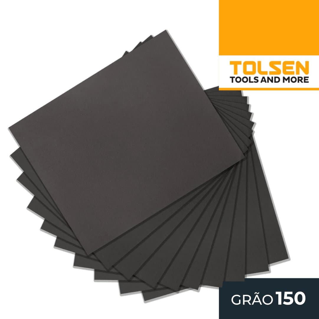 10 Folhas de Lixa p/ Água - Grão 150 