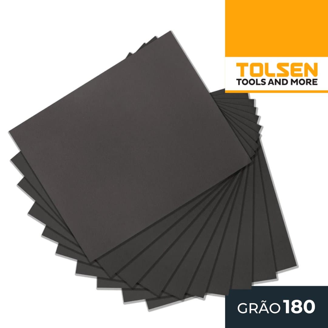 10 Folhas de Lixa p/ Água - Grão 180 