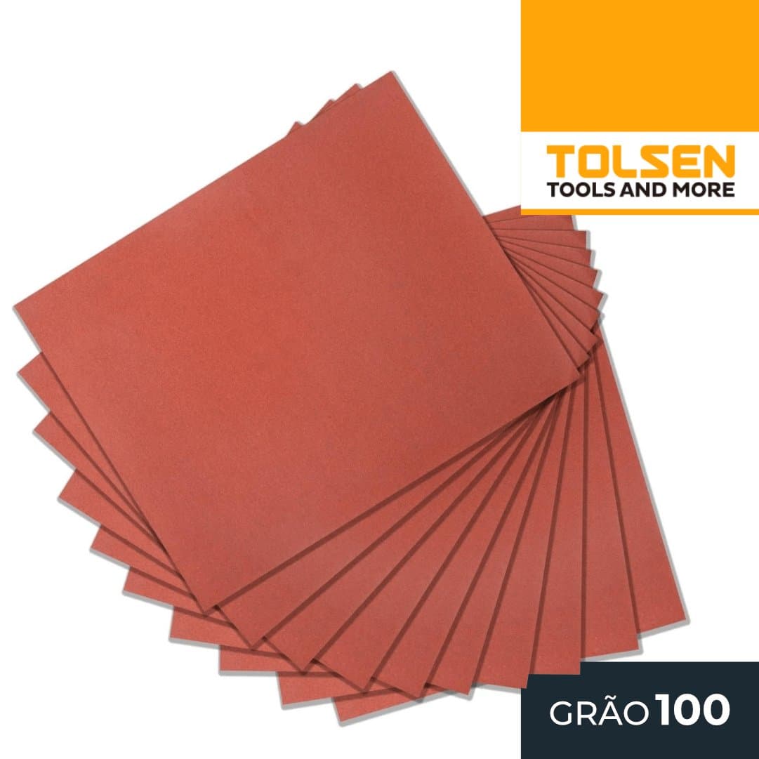 10 Folhas de Lixa - Grão 100 