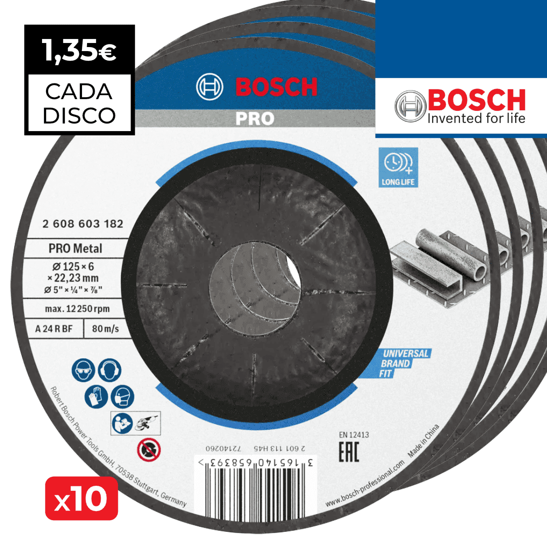 Disco Bosch Rebarbar Standard p/ Metal 125MMx6MM - 10UNI (2608603182)