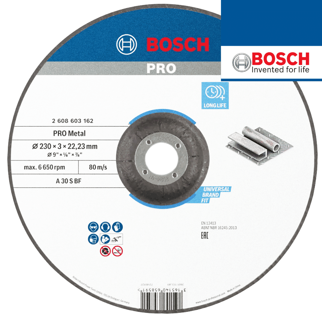 Disco Côncavo Corte Bosch Standard p/ Metal 230MMx3MM (2608603162)