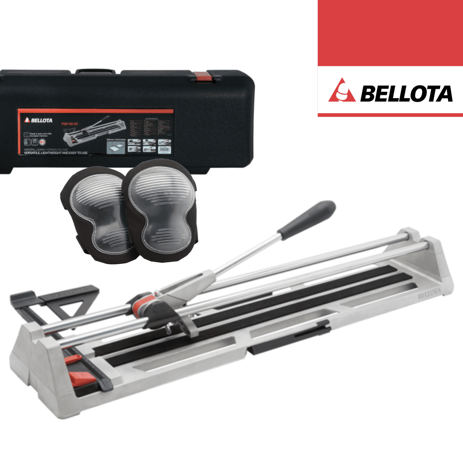 Cortador de Cerâmica Manual Bellota Pop60 + Joelheiras + Mala