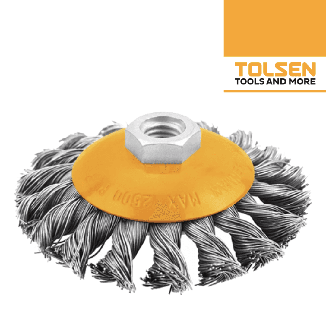 Catrabucha Tolsen Industrial 100MM M14 Chata Arame Torcido