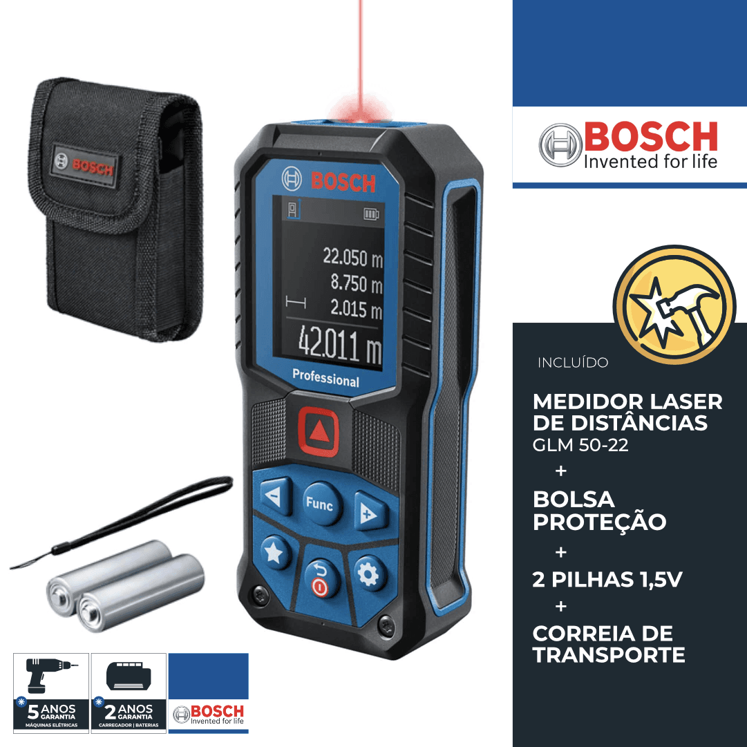 Medidor de Distâncias Laser Bosch GLM 50-22 (0601072S00)