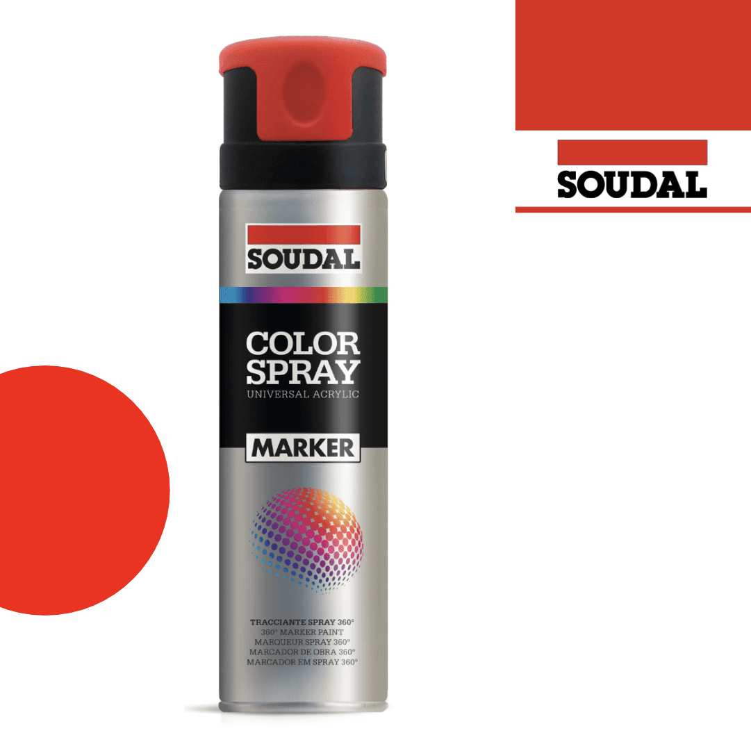 Spray Esmalte de Marcação Vermelho - Soudal 500ML