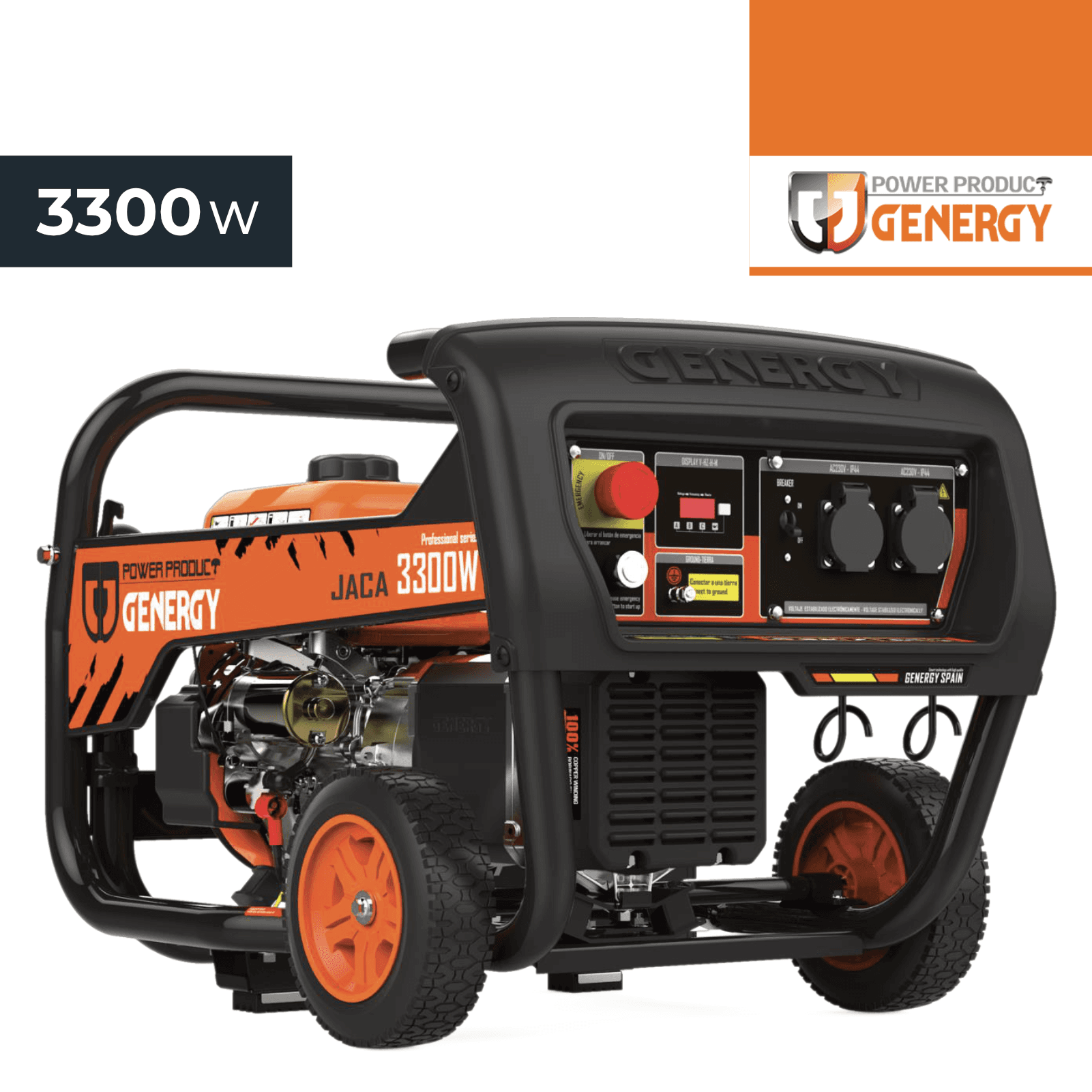 Gerador Genergy Pro Jaca Monofásico 3300W c/ Arranque Elétrico